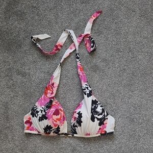 Victoria's Secret Pink and Black Floral Bikini Top